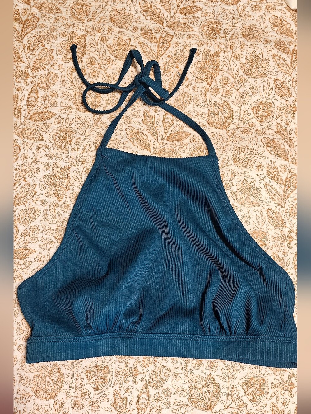 Old Navy Teal Ribbed Halter Swim Top